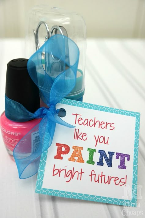 Teacher Appreciation gift & Free Printable. Easy & affordable from Dollar Tree Teacher Nails, Easy Teacher Gifts, Appreciation Gifts Diy, Teacher Appreciation Gifts Diy, Preschool Teacher Gifts, Nail Polish Gift, Teacher Appreciation Ideas, Teachers Appreciation, Appreciation Gift Ideas