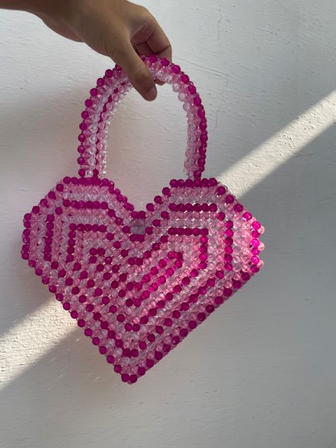 Heart Beaded Bag, Crystal Bead Bag, Improve Myself, Bridal Party Bags, Beads Bag, Hand Beaded Bag, Beaded Mirror, Bead Bag, Beads Craft Jewelry