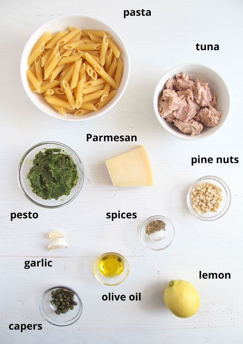 Tuna Pesto Pasta Recipes, Pasta Aioli, Tuna Pesto Pasta, Pine Nut Pesto, Pesto Pasta Recipe, Penne Recipes, Italian Meals, Pesto Pasta Recipes, Olive Recipes