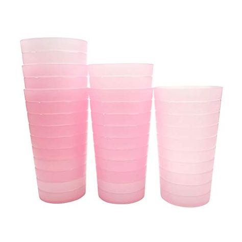 Plastic Drinking Glasses, Personalized Whiskey Glass, Iced Tea Glasses, Plastic Glasses, White Wine Glasses, Pink Cups, Tea Glasses, Plastic Tumblers, Pink Kitchen