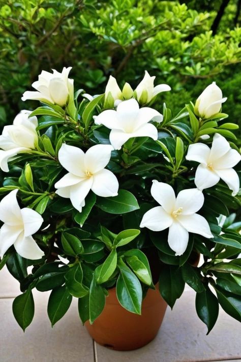 Learn how to grow gardenias in a pot with these simple tips and tricks. Gardenias are beautiful flowering plants that can thrive in containers, making them ideal for small spaces or urban gardening. Discover the best soil, sunlight, and watering practices to ensure your gardenias bloom with vibrant and fragrant flowers. Whether you're a beginner or seasoned gardener, cultivating gardenias in pots is a rewarding experience that adds beauty and elegance to any outdoor space. Gardina Bush Shrubs, Gardenias In Pots, Gardenia Care, Growing Gardenias, Gardenia Bush, Gardenia Plant, Plant Jungle, Plant Containers, Plant Tips