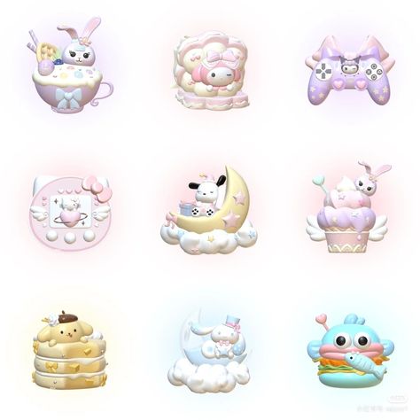 3d Sanrio Stickers Printable, 3d Sanrio Stickers, 3d Stickers Printable, Stiker Sanrio, Sanrio Stickers, Y2k Stickers, Lomo Card, Cute Laptop Stickers, Anime Printables