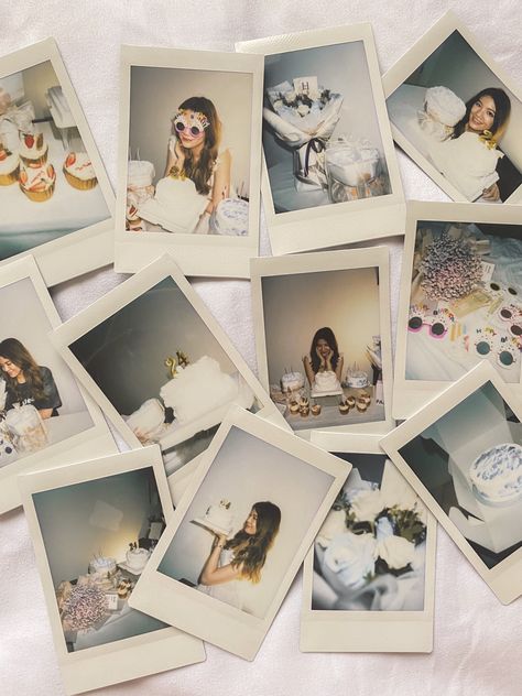 Birthday Polaroids Aesthetic, Birthday Picture Ideas Polaroid, My Birthday Photography, Birthday Polaroid Pictures Aesthetic, Bachelorette Party Polaroid, Birthday Polaroid Ideas, Polaroid Bday Pics, Birthday Film Pictures, Polaroid Party Ideas