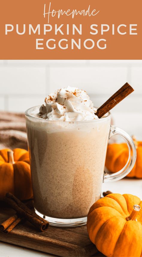 Pumpkin Spice Eggnog Recipe, Pumpkin Eggnog, Thanksgiving Desserts Pumpkin, Spiced Eggnog, Pumpkin Snickerdoodles, Oreo Milkshake, Pumpkin Chocolate Chip Bread, Homemade Pumpkin Spice, Apple Cider Caramels