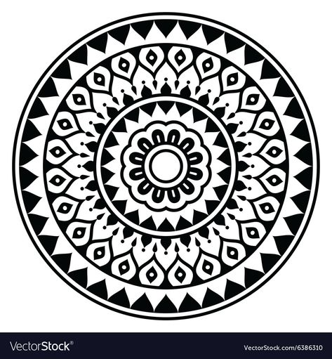 Simple Mandalas, Mandala Indian, Round Mandala, Easy Mandala Drawing, Pattern Svg, Circle Drawing, Mandala Art Therapy, Mandalas Painting, Mandala Vector