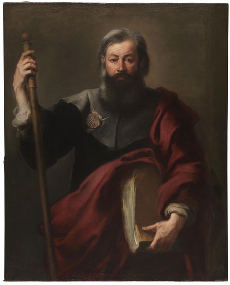 The Apostle James / El apóstol Santiago // Ca.1655 // Bartolomé Esteban Murillo // #pilgrim Justin Martyr, St James The Greater, Baroque Painting, Francisco Goya, Rennaissance Art, Spanish Painters, Saint Jacques, Saint James, Catholic Art