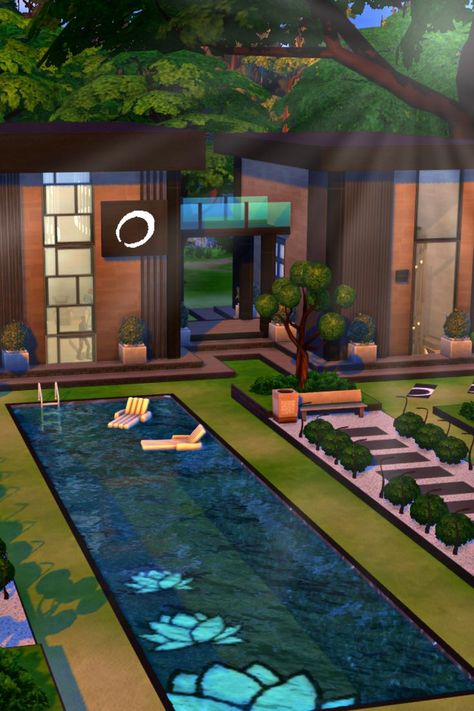 Sims 4 Spa Build, Sims 4 Spa, Sims 4 Speed Build, Modern Spa, Small Spa, Sims Builds, Willow Creek, Sims 4 Build, Wellness Center