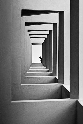 through to you by  Witta Priester Hallway, Black And White, White, Black