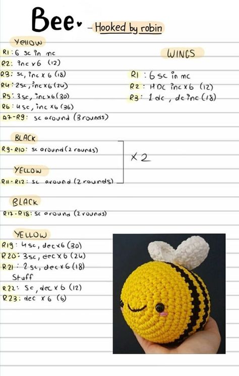 Free Written Crochet Patterns, Easy Crochet Amigurumi Free Patterns, Easy Amigurumi Free Pattern Beginner, Easy Amigurumi Free Pattern, Amigurumi Free Pattern Beginner, Bee Crochet Pattern, Crochet Project Free, Bee Crochet, Giraffe Crochet