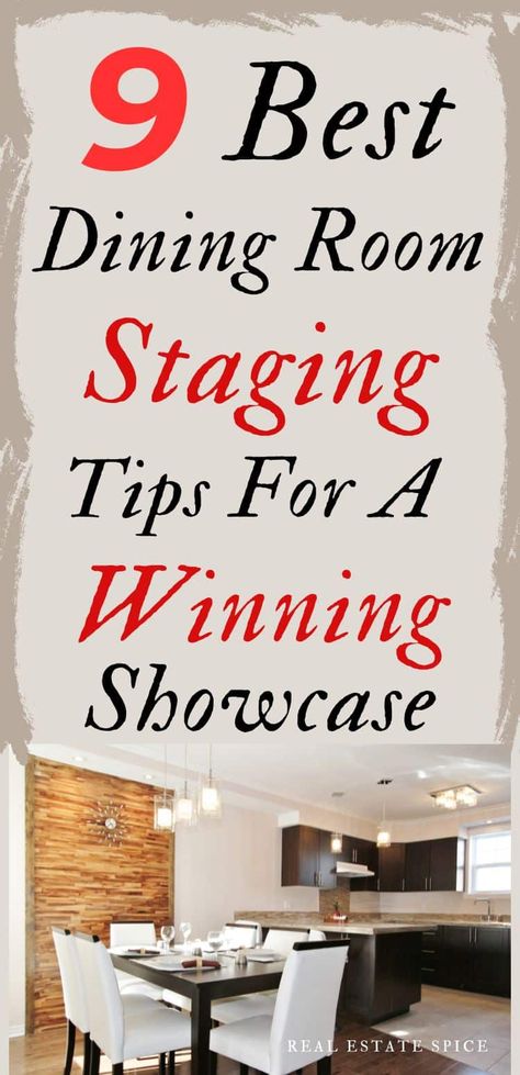 9 Best Dining Room Staging Tips For A Winning Showcase! Attract buyers and offers with these... . . #DiningRoomStaging #HomeStaging #DiningRoom #HomeStagingTips Dining Table Staging, Staging Dining Room, Dining Room Staging, Table Staging, Room Staging, Best Dining Room, Dining Room Hutch, Home Staging Tips, Dining Table Centerpiece