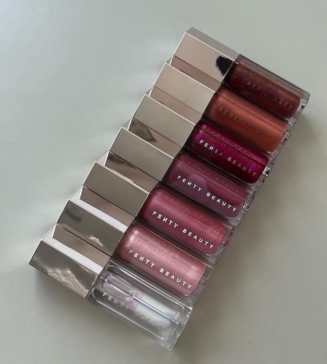 Lip Gloss Collection, Lip Cosmetics, Fancy Makeup, Instagram Link, Girly Dresses, Luminizer, Luxury Makeup, Makeup Items, Fenty Beauty