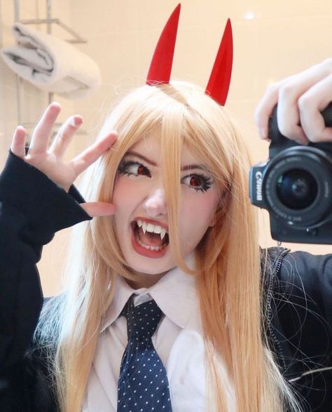 Power Chainsawman Cosplay, Power Csm Cosplay, Power Cosplay, Chainsaw Man Cosplay, Chainsaw Man Power, Power Chainsaw Man, Man Pictures, Power Chainsaw, Anime Eye Makeup