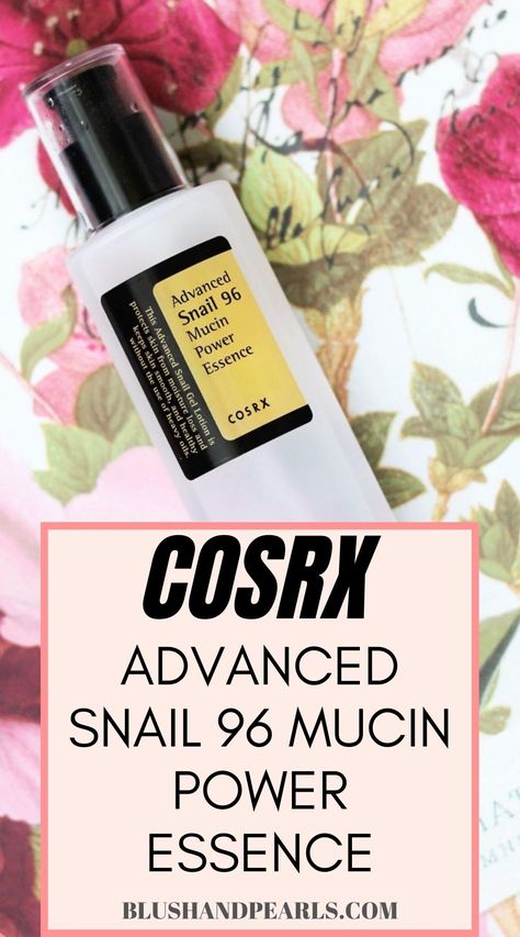 My Cosrx Snail Mucin Essence Review. Find out how to get plumper, healthier, more hydrated skin with the Cosrx Advanced Snail Mucin Essence. I love using this Korean skin care product in my routine. I also explain what is snail secretion filtrate and how it can benefit your skin. | best korean skincare products | korean skincare routine essence | what is an essence korean skin care | how to use an essence in skincare routine | #koreanskincare #cosrx #skincareroutine Snail Essence Benefits, Snail Mucin Benefits, Klairs Skincare, Ampoule Skincare, Cosrx Snail Mucin Essence, Belif Skincare, Essence Korean, Cosrx Skincare, Snail Mucin Essence