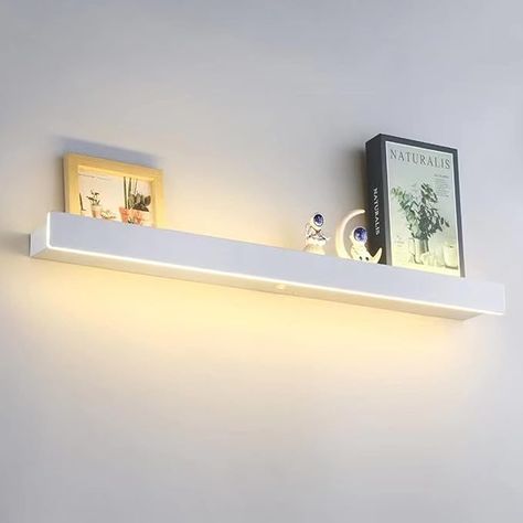 2 Pack 31.5INCH Long Shape Modern LED Wall Light,24W Warm White 110V Black Shelf led Wall Mount Lighting Fixture Rectangular Indoor Display Shelves Wall Lights Elegant Frosted Acrylic Anti Rust. - Amazon.com Small Hanging Lights, Wall Wash Lighting, Wood Wall Lamps, White Shelf, Stripped Wall, Wall Lamps Living Room, Wall Lights Living Room, Shelves Wall, Black Wall Lamps