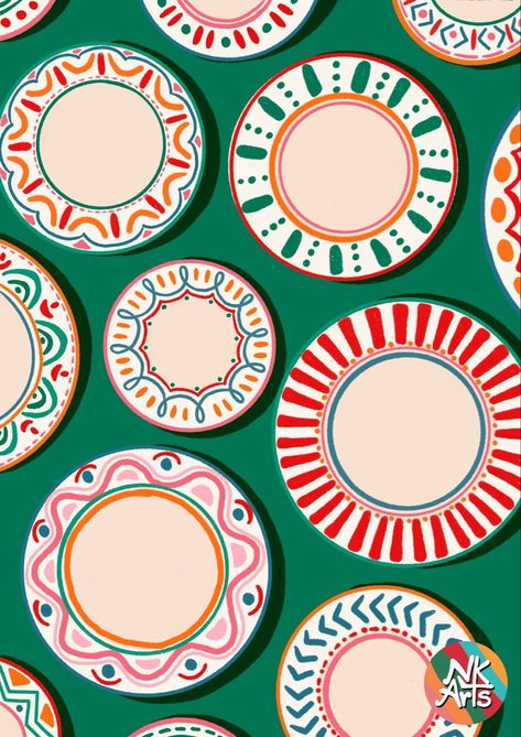 Colorful Ceramic Plates, Celebration Plate Ideas, Painting Plates Diy, Hand Painted Ceramic Plates Diy, Hand Painted Plates Diy, Porcelain Plate Painting, Easy Designs To Paint On Pottery, Ceramic Painting Plates, Paint Pottery Bowl