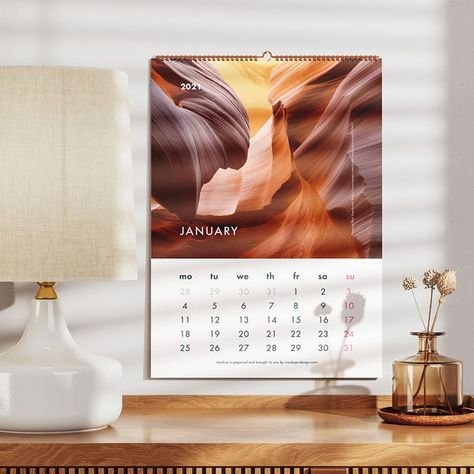 Free Wall Calendar Mockup Design PSD Calendar Mockup, Free Mockup Templates, Mockup Templates, Ui Kit, Mockup Free Psd, Free Mockup, Wall Calendar, Mockup Psd, Free Psd