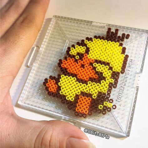 Psyduck Perler Beads, Duck Perler Beads, Mini Perler Beads Ideas, Duck Pixel Art, Melt Beads Patterns, Modele Pixel Art, Pokemon Bead, Perler Creations, Pokemon Perler Beads