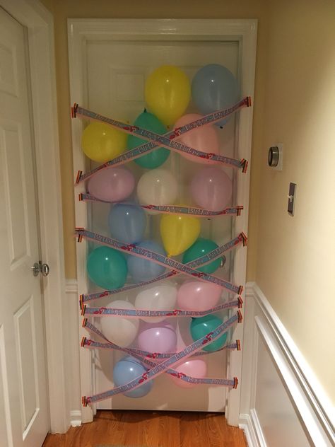 Balloons and streamers over bedroom door birthday morning surprise Birthday Door Ideas, Birthday Morning Ideas, Outside Bedroom, Morning Bedroom, Balloons And Streamers, Morning Ideas, Birthday Morning Surprise, Birthday Door, Birthday Morning