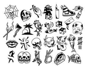 Friday The 13th Flash, Tato Flash, Traditional Black Tattoo, Friday The 13th Tattoo, Beginner Tattoos, 13 Tattoos, Tattoo Old School, Tattoo Zeichnungen, Flash Tattoo Designs