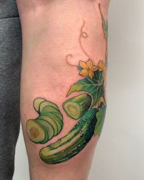 Cucumber Tattoo, Pickling Cucumbers, Discreet Tattoos, Fun At Work, Thank You So Much, Pickles, Work On, Cucumber, Thank You