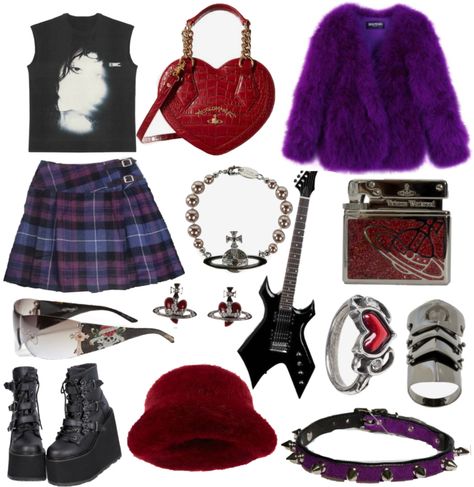 Band Member Outfits, Glam Punk Outfits, Riot Grrrl Fashion, Fame Clothes, Grunge Outfits Winter, Mood Clothes, Clean Fashion, Outfit Png, Riot Grrrl