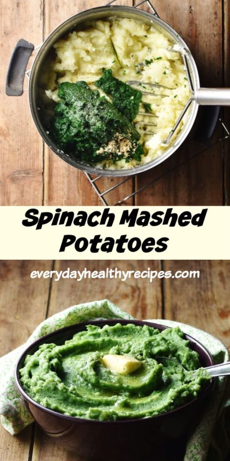 Mashed Potatoes And Spinach, Mashed Potatoes With Spinach, Spinach Mashed Potatoes, Whole 30 Mashed Potatoes, Dairy Free Holiday Recipes, Flavored Mashed Potatoes, Potatoes With Spinach, Dinner Side Dish Recipes, Food Potatoes