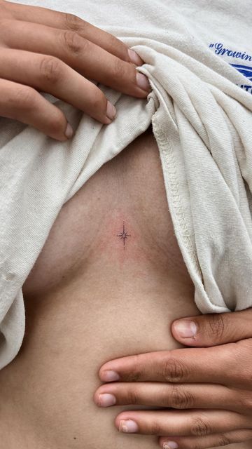 Christina Nguyen 🖊️ Arizona Fineline & Tiny Tattoo Artist on Instagram: "Some tattoo placements that are easy to hide 🤭  #fineline #finelinetattoo #arizona #scottsdale #tattooartist #tinytattoo #smalltattoo #aztattoo #sternumtattoo sternum tattoo, sparkle tattoo, hidden tattoo, small tattoo, tiny tattoo" Tattoos Hidden Placement, Hidden Spots For Tattoos, Small Tattoos Hidden, Cute Hidden Tattoos, Tattoo Sparkle, Small Sternum Tattoo, Tattoo Hidden, Tattoos Hidden, Small Hidden Tattoos