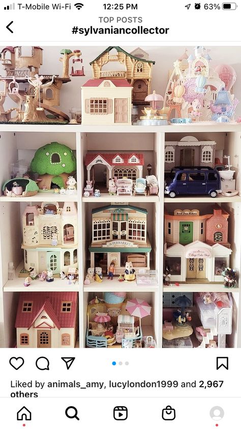 Calico Critter Organization Ideas, Toy Organization Aesthetic, Lps Organization, Sylvanian Families Storage, Calico Critters Organization, Calico Critter Storage, Calico Critters Storage, Calico Critter Display, Sylvanian Families Collection