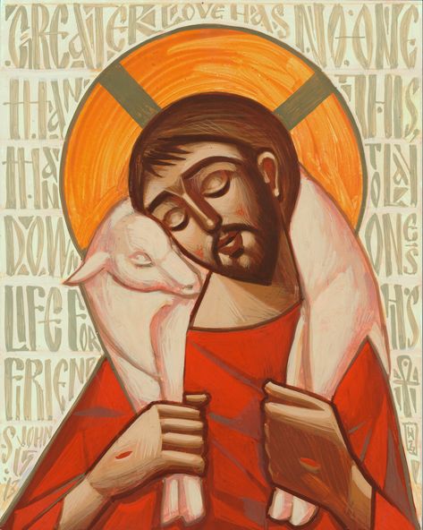 Coptic Icons — George Makary Coptic Icons Jesus Shepherd, St Athanasius, John 15 13, Christ The Good Shepherd, Coptic Icons, Christian Illustration, Orthodox Christian Icons, Paint Icon, San Paolo