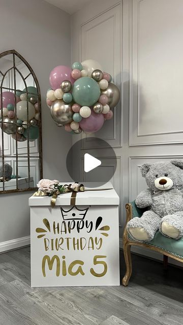 LONDON BALLOONS - ВОЗДУШНЫЕ ШАРЫ ЛОНДОН on Instagram: "🎉🎁 Another Magical Surprise Box! 🎁🎉  We had the joy of creating this adorable surprise box filled with a cuddly teddy and colorful balloons for Mia's 5th birthday! 🧸🎈  🎂 Birthday Fun: Perfect for making any birthday extra special. 🚚 Delivery 24/7: We deliver around the clock to ensure your surprise is always on time! 🛍️ Free Collection: Pick up your order for free from our shop!  Make your loved one’s day unforgettable with our custom surprise boxes. Contact us now to place your order!  #5thBirthday #surprisebox #surprise #PartyDecor #woodfordballoons #5thbirthdayoballoons #londonballoons #шарикилондон #шарылондон #тортылондон #цветылондон #доставкашарылондон #доставкашаровлондон #balloon #teddywithballoons #balloons #shariklo Disney Trip Surprise, Birthday Sale, Always On Time, Balloon Box, Colorful Balloons, Balloon Pop, Surprise Box, Colourful Balloons, Special Delivery