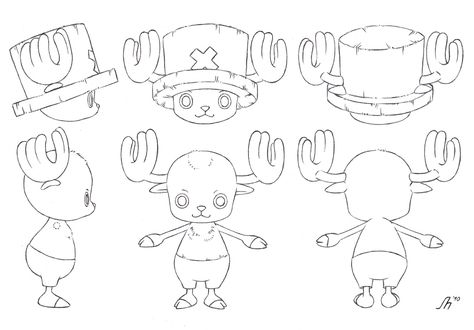 Cartoon Tutorial, Character Reference Sheet, One Piece Chopper, Character Turnaround, Drawing Cartoon Faces, One Piece Chapter, One Piece Cartoon, Character Model Sheet, Model Sheet