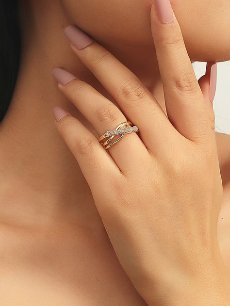 Latest Ring Designs, Latest Gold Ring Designs, خواتم خطوبة, Band Rings Women, Beautiful Gold Rings, Unique Gold Rings, Criss Cross Ring, Double Band Rings, Silver Ring Designs