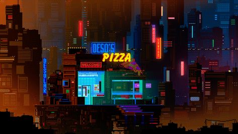 Pixel Environment, Pixel Art Wallpaper, Pixel City, Cyberpunk Inspiration, Image Pixel Art, Pixel Gif, Background References, Pixel Art Landscape, Pixel Game