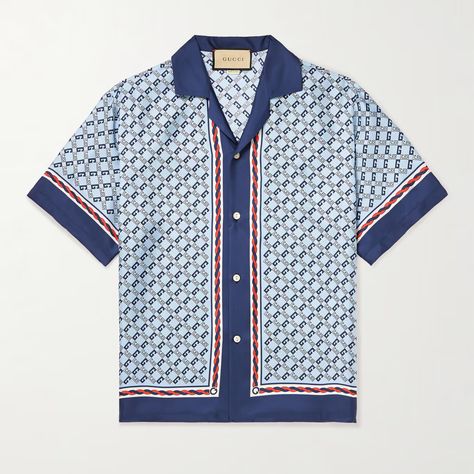 Gucci Shirt Mens, Gucci Shirts Men, Eyeliner Aesthetic, Shop Gucci, Silk Shirt Men, Gucci Collection, Gucci Shirt, Gucci T Shirt, Creative T Shirt Design