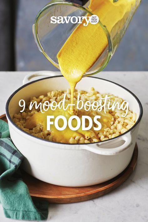 When the outside world starts dragging you down, improve your mood from the inside out. These nine taste-good, feel-good ingredients are loaded with brain-boosting nutrients that can actually make you feel better, one delicious dish at a time. Mood Boosting Foods, Refined Oil, Spicy Salsa, Asian Inspired Recipes, Fatty Fish, Rich In Protein, Outside World, Love Chocolate, Winter Blues