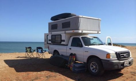 Small Lightweight Truck Campers | The Ranger Pickup came in Regular Cab and Super Cab (extended cab ... Lightweight Truck Campers, Ford Ranger Camper, Small Truck Camper, Slide In Truck Campers, Pop Up Truck Campers, Camper Tops, Small Pickups, Overland Truck, Tent Campers