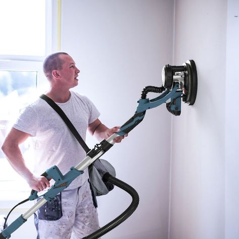 #handife Prepping a whole room for painting or simply patching up a hole in your current drywall? Our drywall sander will get the task done fast, with little cleanup. Room For Painting, Drywall Sander, The Ceiling, Drywall, Row Machine, Sanders, Ceiling, Tools