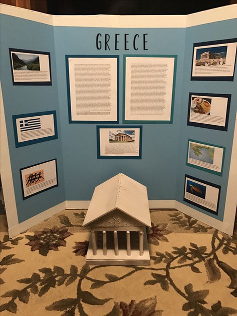 8th grade/Middle School project: Greece and Parthenon model. Greek Projects For School, Greece School Project Ideas, History Models Project, History Fair Projects, Ancient Greece Projects, Greece Project, Greek Parthenon, Easy Science Fair Projects, Archaeology For Kids