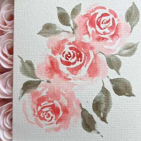 Watercolor Flowers Rose, February Watercolor Ideas, Rose Flower Painting, Rose Watercolour, Owl In Tree, Watercolour Roses, 78th Birthday, Georgia Okeeffe, February Colors