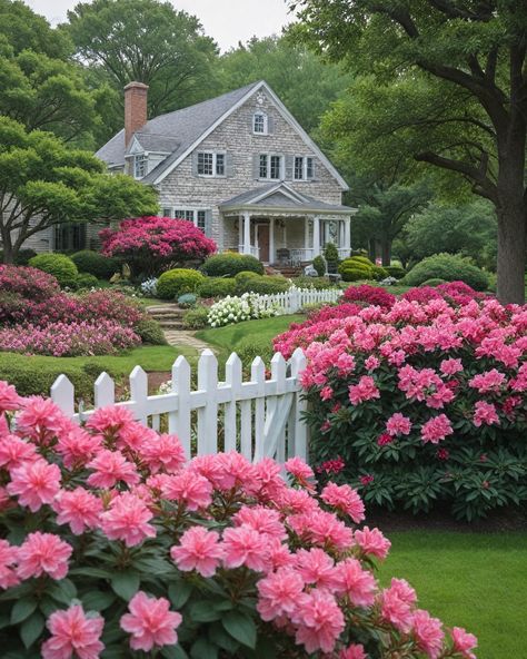 12 Best Shrubs For New England Classic Landscaping Front Yards, New England Exterior Paint Colors, New England Garden Ideas, Front Yard Landscaping New England, New England Gardens, New England Landscaping Front Yard, Colonial Landscaping Front Yards, Cottage Landscaping Front Yard, New England Landscaping