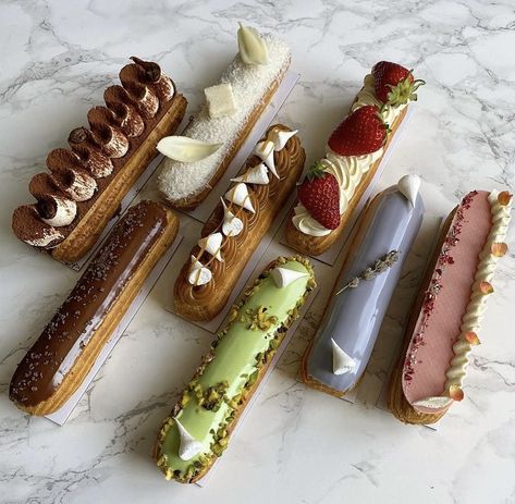 9 Cake, Cake Number, Patisserie Fine, Eclair Recipe, Fancy Desserts, French Pastries, Bakery Cafe, Pastry Shop, Food Inspo