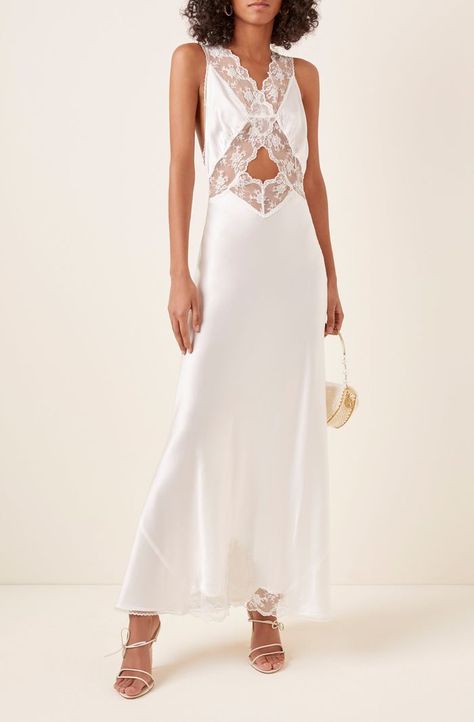 SIR the Label Aries Lace-Trimmed Silk-Satin Maxi Dress Moda Operandi Dress, Sir The Label, Satin Maxi, Satin Maxi Dress, Lace White Dress, Moda Operandi, Dress Brands, Silk Satin, The Label