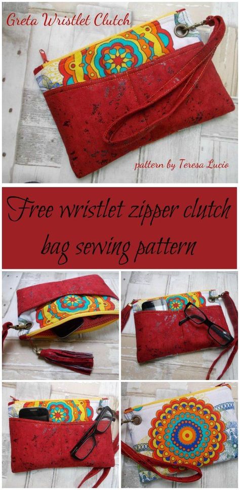 Free sewing pattern for this wristlet clutch bag.  Lots of great little features on this bag make a great end result and very usable bag. Free Wristlet Sewing Pattern, Snap Bags, Wristlet Patterns, Clutch Bag Pattern, Sewing Handbag, Clutch Pattern, Handbag Sewing Patterns, Bag Sewing Pattern, Bag Inspiration