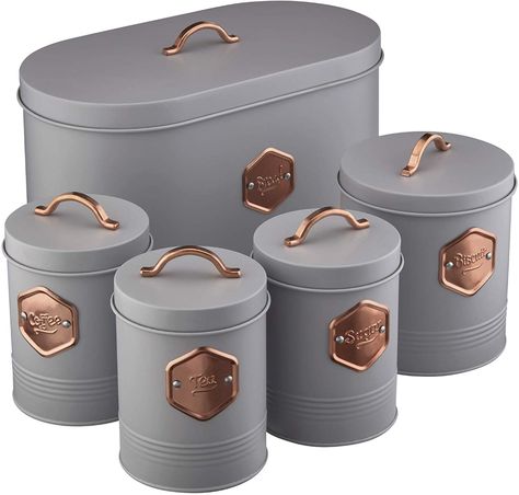 Cooking Ware, Bread Biscuits, Sugar Biscuits, Rose Gold Kitchen, Kitchen Storage Canisters, Kitchen Labels, Kitchen Canister Set, Jar Storage, Mobile Storage