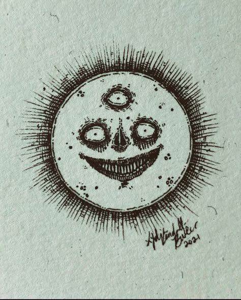 Unsettling Drawings, Scary Kid Drawings, Tiny Scary Drawing, Creepy Smile Drawing, Easy Horror Drawings, Doodle Art Horror, Scary Halloween Drawings Sketches, Creepy Sun Drawing, Weird Drawings Creepy Easy