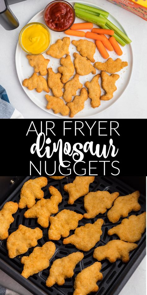 Homemade Dino Nuggets, Nuggets Air Fryer, Quick And Easy Snacks, First Finger Foods, Dino Nuggets, Fried Chicken Nuggets, Ranch Dipping Sauce, Air Fryer Recipe, Air Fried Chicken