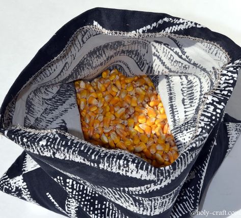 Corn Bags, Heat Bag, Baked Corn, Rice Bags, Bag Tutorial, Whiplash, Bags Tutorial, Chip Bag, Bag Pattern