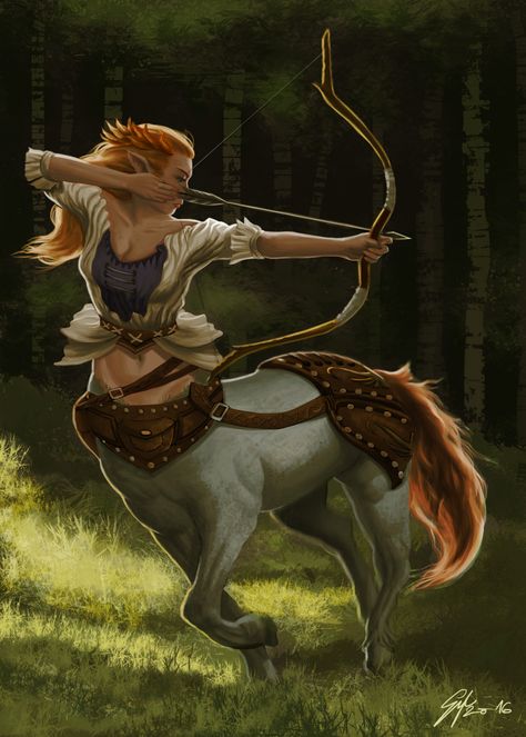 Sagittarius, Hoàng Dũng on ArtStation at https://www.artstation.com/artwork/dbQzJ Female Centaur, Bow And Arrow, Fantasy Races, Mythical Creatures Art, Mythological Creatures, Mystical Creatures, Arte Fantasy, 판타지 아트, Fantasy Rpg