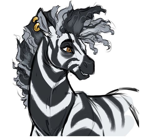 Dragon Ears Reference, Anthro Horse Art, Horse Character Art, Zebra Character Design, Zebra Drawing Sketches, Animal Oc Art, Horse Anthro, Horse Oc Art, Horse Fursona