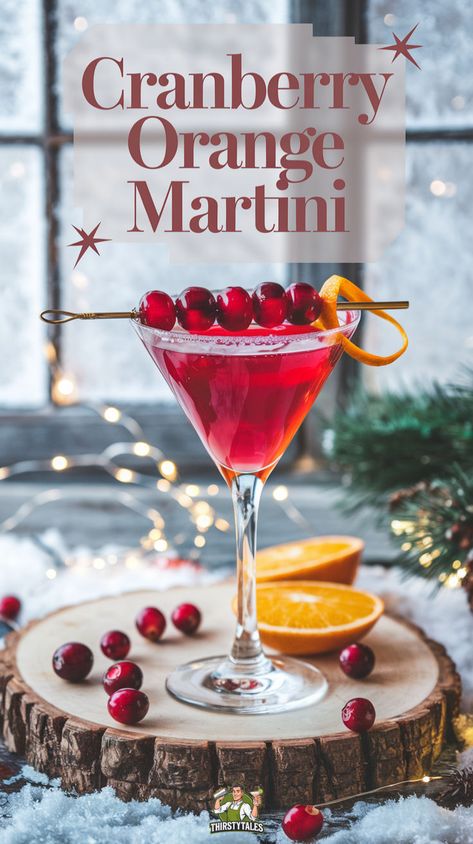 "Elevate your holiday gatherings with this refreshing Cranberry Orange Martini recipe! Perfect for winter celebrations, this Citrus Cranberry Martini combines the tartness of cranberries with zesty orange for a delightful twist. Enjoy a Festive Cranberry Martini that’s sure to impress your guests. Whether you’re mixing up a Cranberry Vodka Martini or a Holiday Cranberry Martini, this cocktail is a must-try!" Cocktails With Cranberries, Cranberry Orange Martini, Sugar Plum Martini, Cranberry Orange Cocktail Drink Recipes, Cranberry Cocktail Recipe Holiday Drinks, Cranberry Martini Recipes, Mixed Vodka Drinks, New Year Drinks Cocktails, Festive Martinis